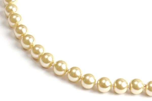 Beautiful string of beads isolated on white — Stock Photo, Image