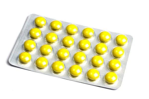 Set van pillen geïsoleerd op wit — Stockfoto