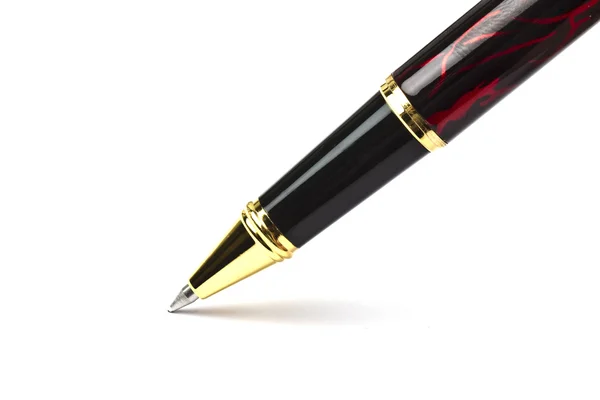 Ballpoint Pen writing on white background Stock Image