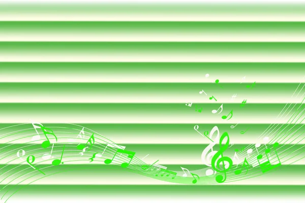 Fondo de notas de música verde — Foto de Stock