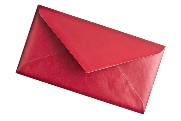 Envelope vermelho isolado em branco — Fotografia de Stock