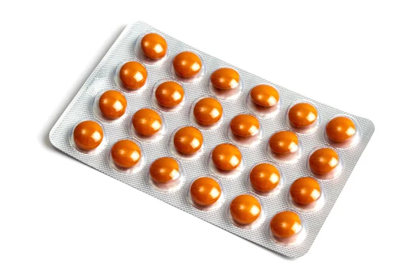 Set di pillole isolate su bianco — Foto Stock