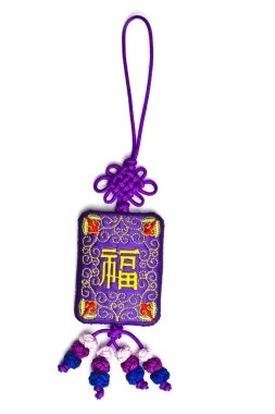 Lucky Pendant with character in chinese clipart