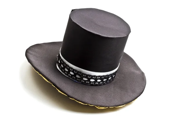 Black top hat isolated on white — Stock Photo, Image