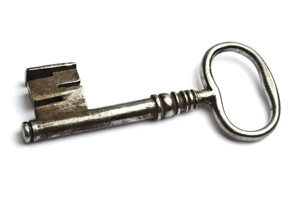 Old key isolated on white — Stock Photo, Image