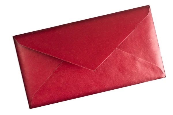 Rode envelop geïsoleerd op wit Rechtenvrije Stockafbeeldingen