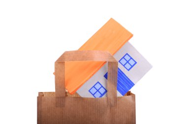 Bag and house clipart