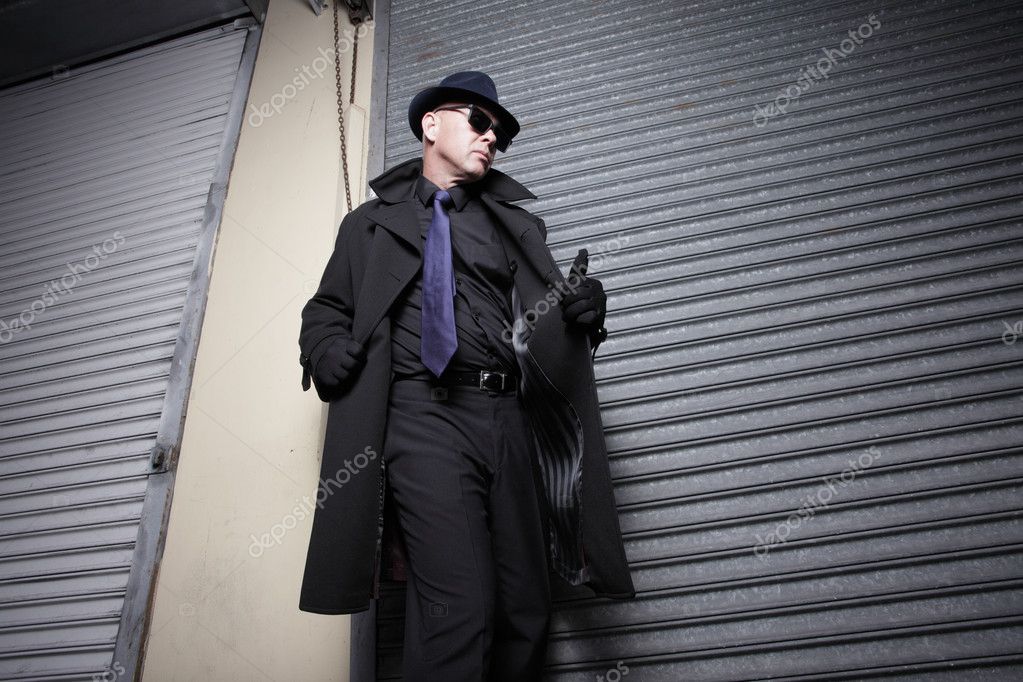 Trench Coat And Hat Stock Photo, Picture Of Man In Trench Coat