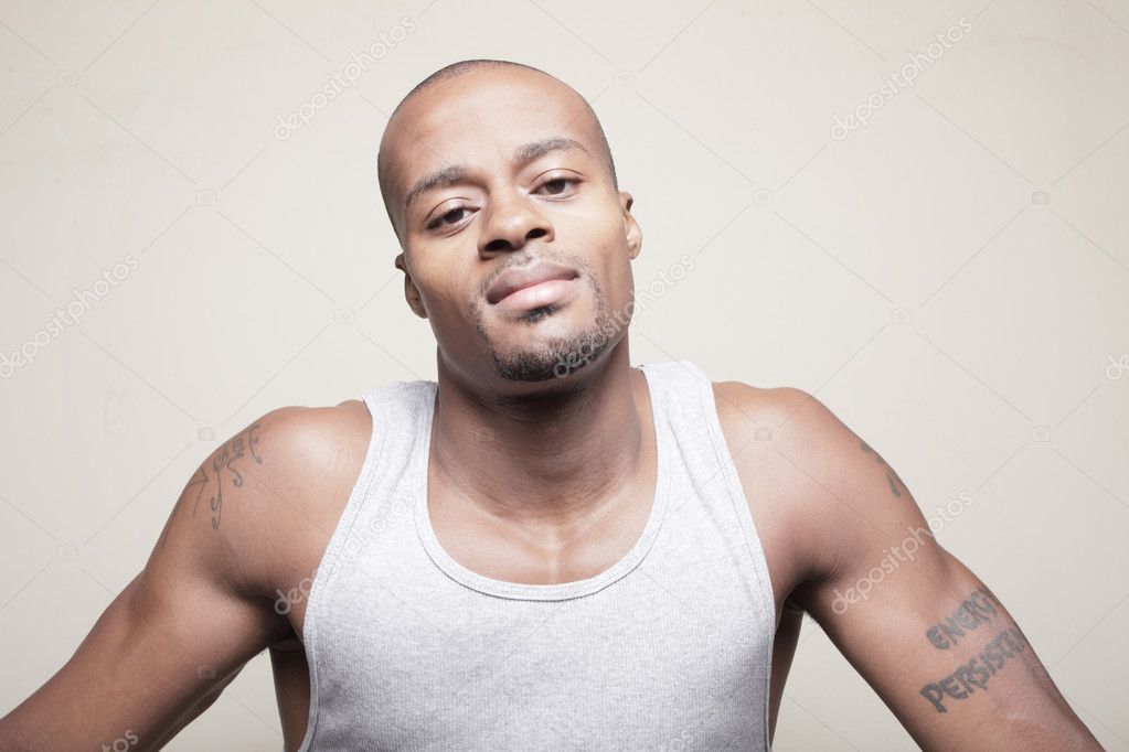 Handsome bald black man — Stock Photo © felixtm #3167077