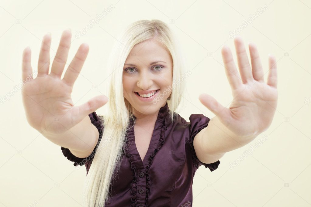 Woman showing her hands