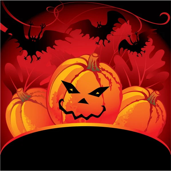 Halloweenkort med pumpa — Stock vektor