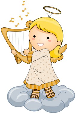 Angel Playing Harp clipart