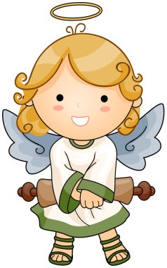 Angel with Scroll clipart