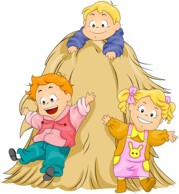 Playing in the Haystack clipart