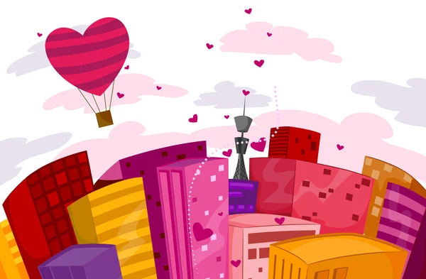 Valentine city — Image vectorielle