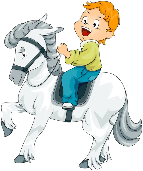 Boy on Horse — Stock Vector