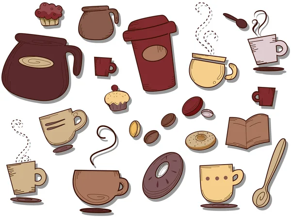 Iconos de café — Vector de stock