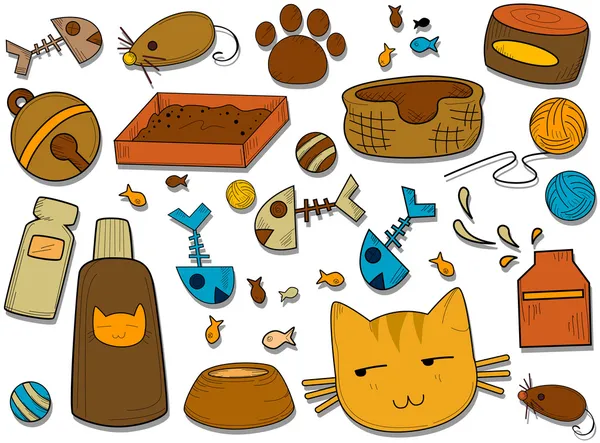 Ikony kočky — Stockový vektor