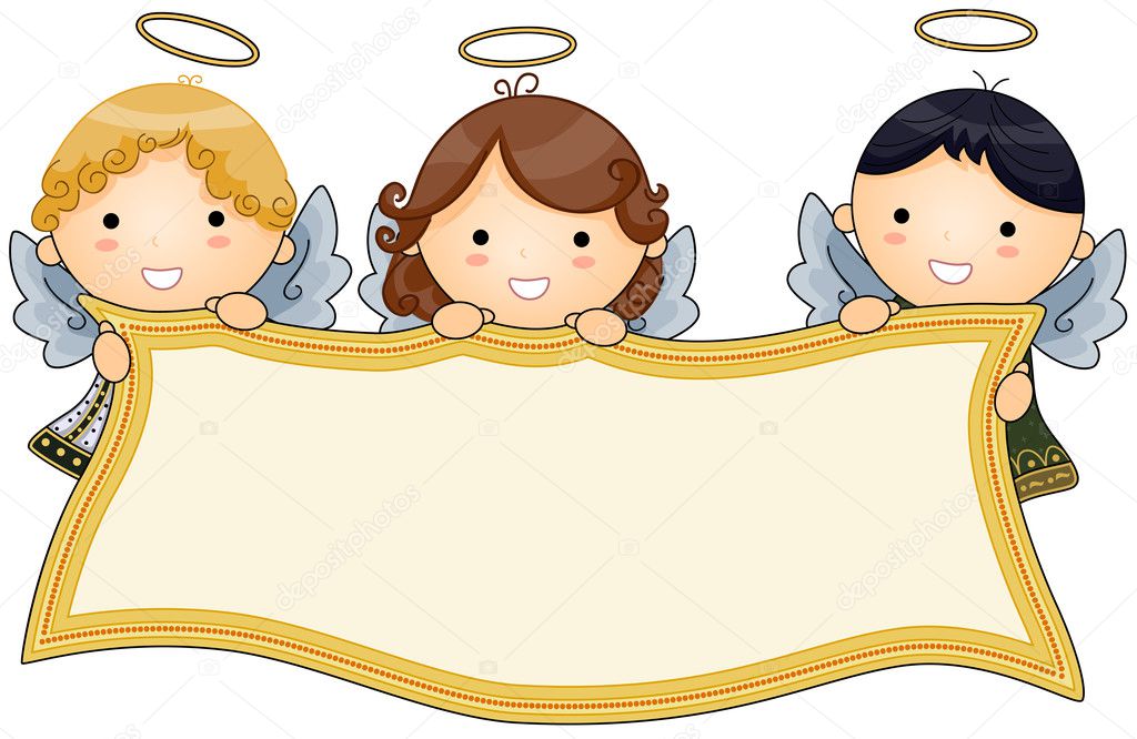 Angels holding Banner