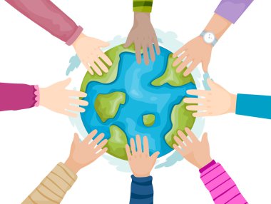 Hands on Earth clipart