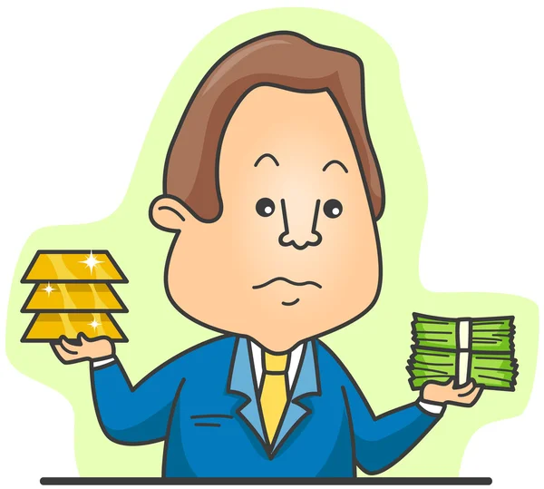 Dinheiro e ouro — Vetor de Stock