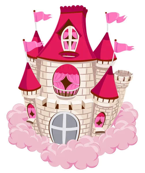 ピンクのお城 — ストックベクタ