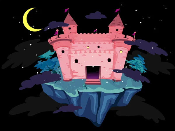 Roze kasteel — Stockvector