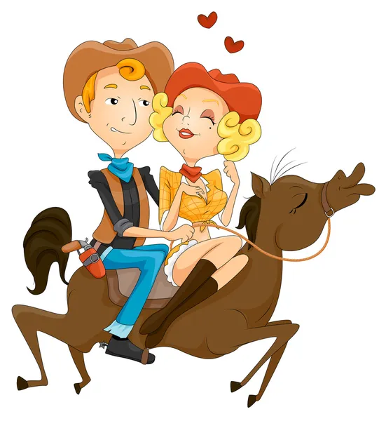 Romance de cowboy —  Vetores de Stock