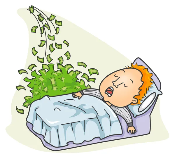 Zarabianie pieniędzy podczas snu — Wektor stockowy