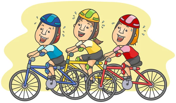 Cyclistes — Image vectorielle