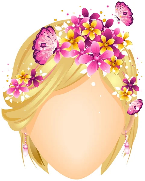 Conception de cheveux floraux — Image vectorielle