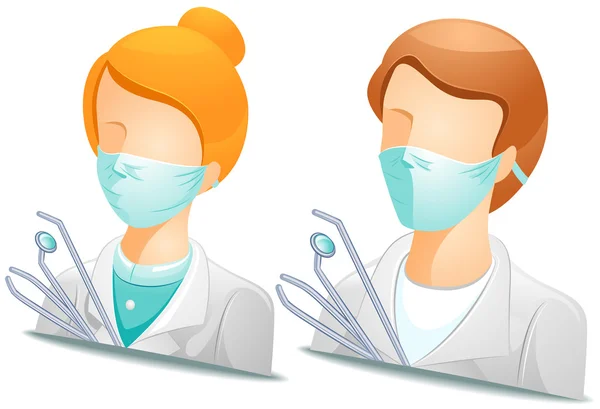 Стоматолог аватари — стоковий вектор