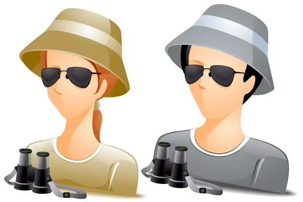 Safari Ranger avatarları — Stok Vektör