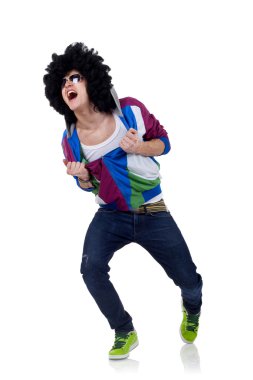 Afro wannabe dancer clipart