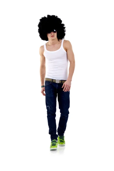 Sexy man with big wig — Stock Photo, Image