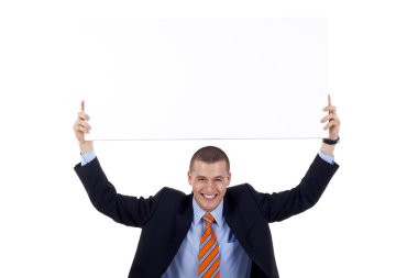 Man with banner clipart