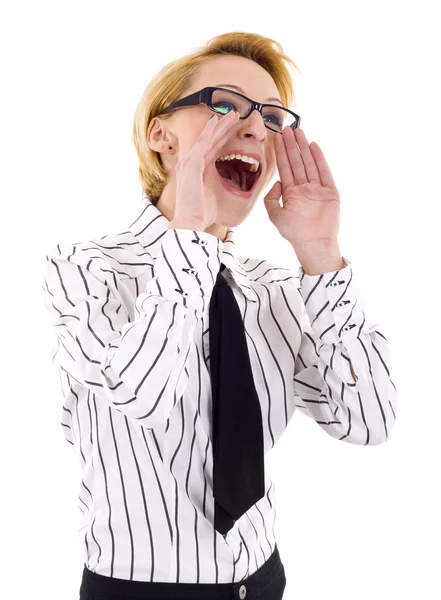 Business Woman Shouting — Stock Photo, Image