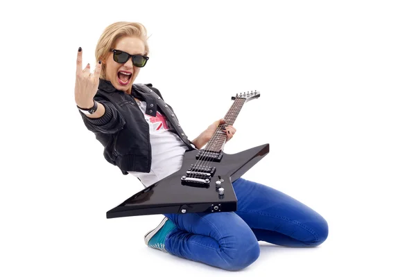 吉他的女孩 — 图库照片