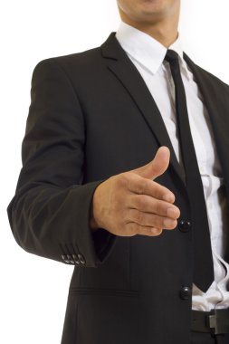 Businessman handshake close up clipart