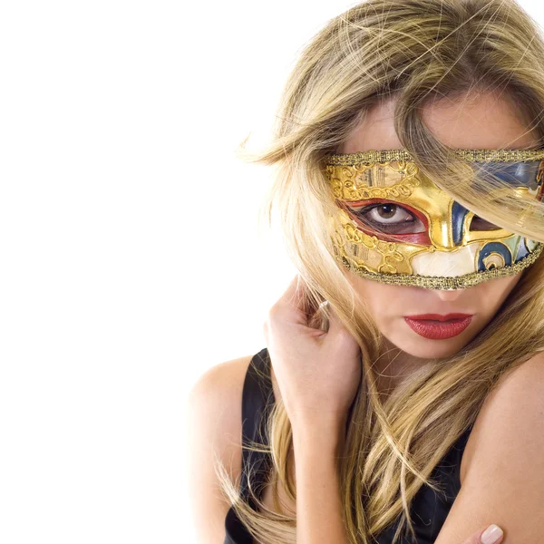 Mulher bonita com máscara — Fotografia de Stock