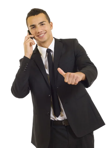 Счастливый бизнесмен показывает большой палец вверх — стоковое фото