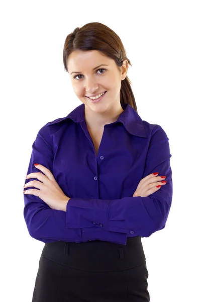 Tytuł Gazeli Biznesu kobieta uśmiechając się — Zdjęcie stockowe