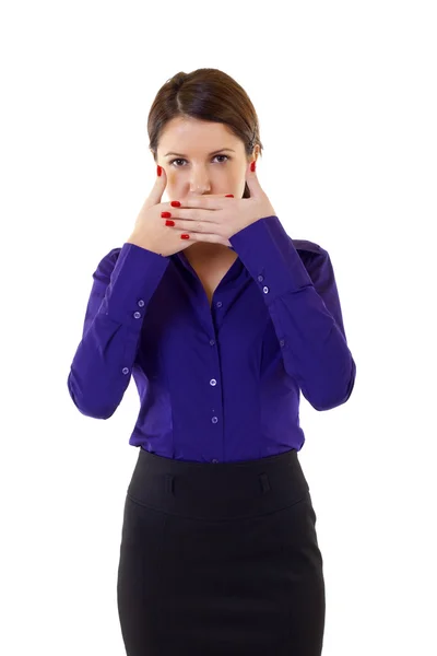 Empresaria en la pose de Hablar sin Mal —  Fotos de Stock