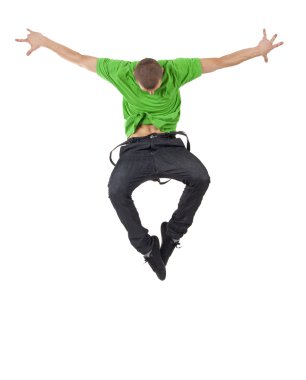 Dancer makes a difficult jump clipart