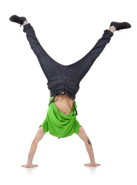 Boy standing on hands clipart