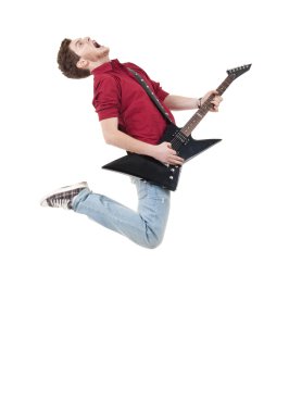 Awesome guitar player clipart