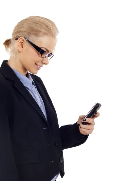 Woman sending a text message — Stock Photo, Image