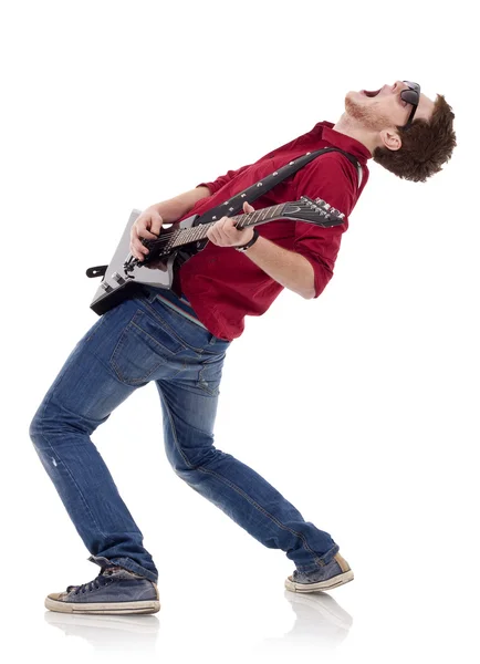 Oynarken gitarist — Stok fotoğraf