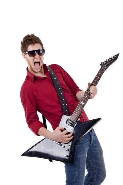 Young musician screaming — Stock Photo, Image