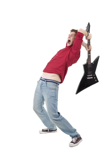 Quebrar uma guitarra — Fotografia de Stock